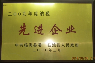 2009年度納稅先進企業(yè)